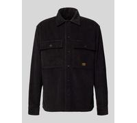 JACK & JONES Premium Regular Fit Hemdjacke im Allover-Look Modell 'OLIVER' in Black, Größe S