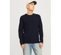 Rundhalspullover JACK & JONES "JJEPERFECT KNIT CREW NECK SN", Herren, Gr. M, blau (sky captain), Strick, Obermaterial: 50% Baumwolle, 50% Polyester, unifarben, modisch, Rundhals, Langarm Bündchen, Pul