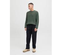 Strickpullover JACK & JONES "JJEDOVER KNIT CREW NECK SN", Herren, Gr. S, grün (rosin), Strick, Obermaterial: 42% Baumwolle, 40% Polyacryl, 18% Polyester, meliert, regular fit hüftlang, Rundhals, Ripps
