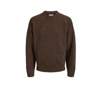 Rundhalspullover JACK & JONES "JJESOHO OLLIE KNIT CREW NECK SN", Herren, Gr. XL, braun (cocoa), Strick, Obermaterial: 51% Polyester, 41% Polyacryl, 5% Wolle, 3% Elasthan, unifarben, relaxed fit normal