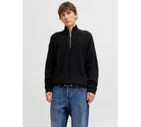 Jack & Jones Strickpullover mit Reißverschluss Modell 'KAITO' in Black, Größe S