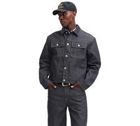 Jeansjacke JACK & JONES "JJIRANGER JACKET AM 690 SN", Herren, Gr. L, grau (blau denim), Denim/Jeans, Obermaterial: 100% Polyester, unifarben, normal, ohne Ausschnitt, 1-Knopf-Manschette mit Druckknopf