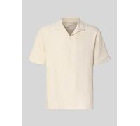 Kurzarmhemd JACK & JONES "JORMONTAUK CROCHET SHIRT SS SA26", Herren, Gr. S, N-Gr, antique weiß, Web, Obermaterial: 60% Polyester, 40% Baumwolle, gemustert, relaxed fit normal, Hemden (74949264-S) anti