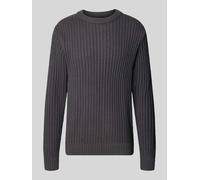 JACK & JONES Regular Fit Strickpullover aus Baumwoll-Mix Modell 'AXON' in Graphit, Größe XL