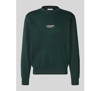 Sweatshirt JACK & JONES "JJESOHO SWEAT CREW NECK NOOS", Herren, Gr. S, scarab, angeraute Sweatware, Obermaterial: 80% Baumwolle, 20% Polyester, bedruckt, relaxed fit normal, Rundhals, Rippbündchen, Sw