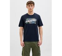 Jack & Jones Shirt "Hawaii" in Dunkelblau - Größe M | Herren Plussize