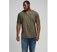Jack & Jones Shirt "Split" in Oliv - Größe L | Herren Plussize