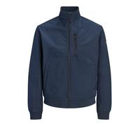 Softshelljacke JACK & JONES "JJELIAM SOFTSHELL BOMBER NOOS", Herren, Gr. XL, blau (sky captain), Web, Obermaterial: 100% Polyester, unifarben, regular fit normal, ohne Ausschnitt, Bündchen, Jacken Sof