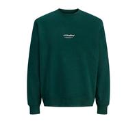 Sweatshirt "JJESOHO SWEAT CREW NECK NOOS PLS", Herren, Gr. 5XL, grün (scarab), angeraute Sweatware, Obermaterial: 80% Baumwolle, 20% Polyester, JACK & JONES PLUSSIZE, bedruckt, regular fit normal, Run