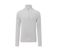 Strickpullover mit Troyer-Kragen Modell 'PERFECT' XL men Hellgrau Melange