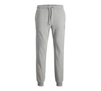 Sweathose JACK & JONES "JPSTGORDON Jogpants mit Kordelzug und bequemem Schnitt", Herren, Gr. XXL, N-Gr, grau (light grau melange), angeraute Sweatware, Obermaterial: 100% Baumwolle, bedruckt, meliert,