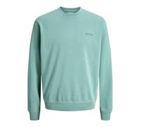 Sweatshirt JACK & JONES "JJEARCHIVE GRAPHIC SWEAT CREW NECK NOOS", Herren, Gr. S, mineral blau, angeraute Sweatware, Obermaterial: 80% Baumwolle, 20% Polyester, bedruckt, normal, Rundhals, Rippbündche