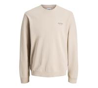 Sweatshirt JACK & JONES "JJEARCHIVE GRAPHIC SWEAT CREW NECK NOOS", Herren, Gr. S, moonbeam, angeraute Sweatware, Obermaterial: 80% Baumwolle, 20% Polyester, bedruckt, normal, Rundhals, Rippbündchen, S