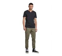 Jack & Jones T-Shirt Split mit Neck in schwarzem Black XXL Slim Fit