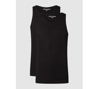Jack & Jones Tanktop mit geripptem Rundhalsausschnitt im 2er-Pack in Black, Größe S