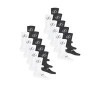JACK & JONES Tennissocken Herren Schwarz Weiß One Size | JACDIRECT TENNIS SOCK 20er Pack Sportsocken Freizeitsocken Elastischer Bund Strapazierfähig