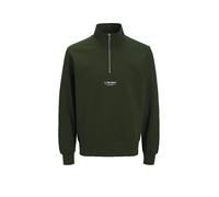 JACK & JONES Troyer Pullover JJESOHO olive | XXL