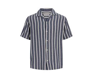 Jack & Jones Überhemd Coba Stripe Resort Hemd Blau M