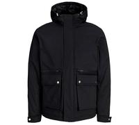 Parka JACK & JONES "JJEWOLF PARKA JACKET NOOS", Herren, Gr. XS, schwarz, Web, Obermaterial: 100% Polyester, unifarben, regular fit Po-bedeckend, Bündchen mit Druckknopf, Jacken Parka, Kunstfaser, regu