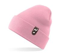 Jack Russell Terrier Mütze Patch Leder Gassi Beanie Strickmütze Warm Herren Damen Hund Jacky Farbe Rosa