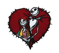 Jack & Sally Love Stitch Heart Iron On Patch Nightmare Before Christma