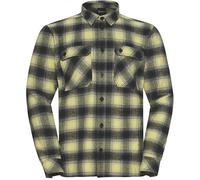 Flanellhemd JACK WOLFSKIN "BAJA FLANNEL SHIRT M", Herren, Gr. M (50), Normalgrößen, check, lemonice, Obermaterial: 100% Baumwolle, Hemden (95611165-M) check, lemonice