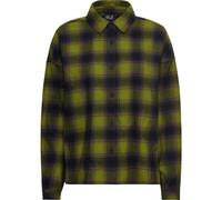 Flanellbluse JACK WOLFSKIN "BAJA FLANNEL SHIRT W", Damen, Gr. M (38/40), checkschwarznavy, sheerplum, Obermaterial: 100% Baumwolle, Blusen, Flanellhemd, weich, vielseitig kombinierbar (14747117-M) che