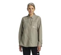 Langarmbluse JACK WOLFSKIN "BARRIER LS SHIRT W", Damen, Gr. L (42/44), grau (stone), Oberstoff: 46% POLYAMID, 27% LYOCELL, 27% MODAL; Futter 1:00% POLYESTER, Blusen (61965736-L) stone
