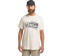Jack Wolfskin Brand Kurzarm-t-shirt XL Wood Cotton White