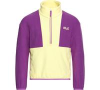 Strickfleece-Pullover JACK WOLFSKIN "COLORBLOCK TAUNUS HZ K", Jungen, Gr. 116, daisy, Fleece, Obermaterial: 100% Polyester. Futter: 100% Polyester, normal, Rundhals, Pullover, mit halbem Frontzipper,