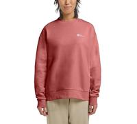 Langarmshirt JACK WOLFSKIN "ESSENTIAL CREWNECK W", Damen, Gr. L (42/44), rot (mineral, rot), Oberstoff: 100% BAUMWOLLE ; Kontrastmaterial 1: 95% BAUMWOLLE, 5% ELASTHAN; Kontrastmaterial 2: 100% BAUMWO