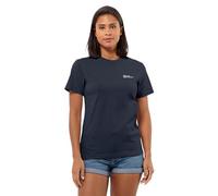 Jack Wolfskin Damen T-Shirt Essential T – Bio-Baumwolle – Blau (Night Blue) XS