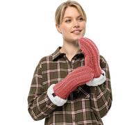 Fäustlinge JACK WOLFSKIN "HIGHLOFT KNIT MITTEN W", Damen, Gr. M (38/40), rot (rot, coral), Obermaterial: 100% Polyester. Futter: 100% Polyester, Handschuhe Fäustlinge (38289426-M) rot, coral