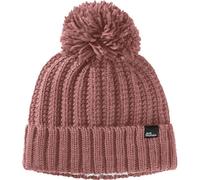 Jack Wolfskin Strickmütze Highloft Knit Beanie mit Bommel - rosa Damen, Größe M