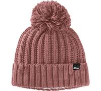 Jack Wolfskin Strickmütze Highloft Knit Beanie mit Bommel - rosa Damen, Größe S