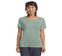 T-Shirt JACK WOLFSKIN "PEAK GRAPHIC T W", Damen, Gr. M (38/40), grün (newmountain, grünzinnia), Obermaterial: 100% POLYESTER, Shirts T-Shirt (18074451-M) newmountain, grünzinnia