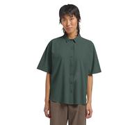 Kurzarmhemd JACK WOLFSKIN "SIERRA QUEST SS SHIRT W", Damen, Gr. S (36), N-Gr, sago palm, Obermaterial: 100% Polyester, Hemden, mit Karomuster, aus leichtem Gewebestoff, geruchshemmend (14938633-S) sag