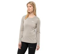 Rundhalspullover JACK WOLFSKIN "SKY THERMAL L/S W", Gr. M (38/40), palesand, Obermaterial: 100% Polyester, Pullover Rundhalspullover (74803703-M) palesand