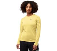 Langarmshirt JACK WOLFSKIN "VONNAN LS T W", Damen, Gr. XXL (48), lemonice, Oberstoff: 100% POLYESTER, Shirts Langarmshirt (76000452-XXL) lemonice