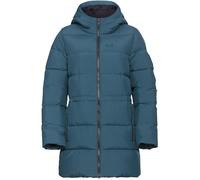 Daunenjacke JACK WOLFSKIN "FROZEN PALACE LONG JKT W RDS", Damen, Gr. M (38/40), aluminiumblau, Obermaterial: 100% Polyester; Füllung: 90% Entendaune, 10% sonstige Fasern; Futter: 100% Polyester, Jacke