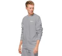 Jack Wolfskin Essential Crewneck Men Pullover aus Bio-Baumwolle Herren M grey Rainstorm