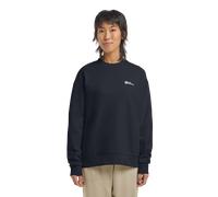Langarmshirt JACK WOLFSKIN "ESSENTIAL CREWNECK W", Damen, Gr. XS, blau (schwarz, navy), Obermaterial: 100% Baumwolle, Shirts Langarmshirt (18648664-XS) schwarz, navy