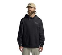 Kapuzenpullover JACK WOLFSKIN "ESSENTIAL HOODIE M", Herren, Gr. M (50), blau (schwarz, navy), Obermaterial: 100% Baumwolle, Pullover Kapuzenpullover (15374918-M) schwarz, navy