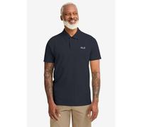 Poloshirt JACK WOLFSKIN "ESSENTIAL POLO M", Herren, Gr. XXL (58), schwarz navy, Obermaterial: 100% Baumwolle. Futter: 100% Baumwolle, normal, Rundhals, Shirts (26119207-XXL) schwarz navy