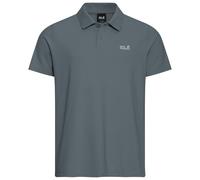 Poloshirt JACK WOLFSKIN "ESSENTIAL POLO M", Herren, Gr. XXXL (60), grau odessa, Obermaterial: 100% Baumwolle. Futter: 100% Baumwolle, normal, Rundhals, Shirts (85716069-XXXL) grau odessa