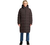 Daunenmantel JACK WOLFSKIN "FROZEN PALACE COAT W", Damen, Gr. M, grau (peat), Obermaterial: 100% Polyester. Futter: 100% Polyester. Wattierung: 90% Entendaune, 10% Federn, sportlich, hoch geschlossene
