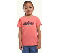 Jack Wolfskin Kurzarm-T-Shirt Hiking Graphic Print Sunset Coral 164 cm