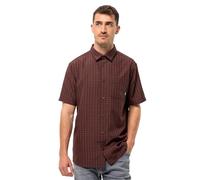 El Dorado Shirt Men Kurzarmhemd Hemd Outdoor Reisen, L L dark mahagony checks