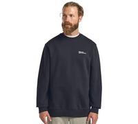 Langarmshirt JACK WOLFSKIN "ESSENTIAL CREWNECK M", Herren, Gr. S (48), blau (schwarz, navy), Obermaterial: 100% Baumwolle, Shirts Langarmshirt (66980235-S) schwarz, navy