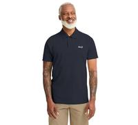 Jack Wolfskin Poloshirt Essential Polo M Herren 100% Baumwolle Rundhals L (52) Schwarz/Navy